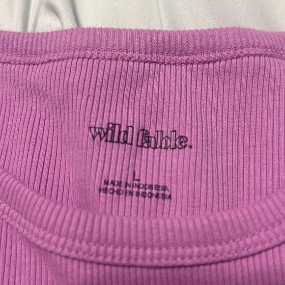 WILDFABLE: Purple Ribbed Tank Top - Picture 3 of 3